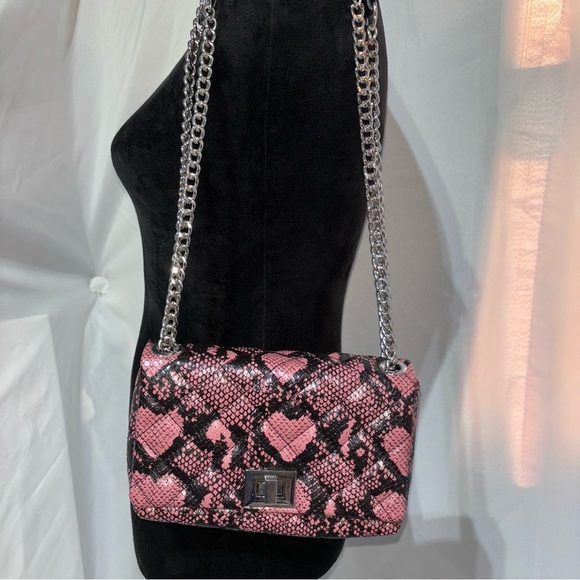INC International Concepts Soft Mini Heart Ajae Shoulder Bag Black/Pink - Picture 11 of 12